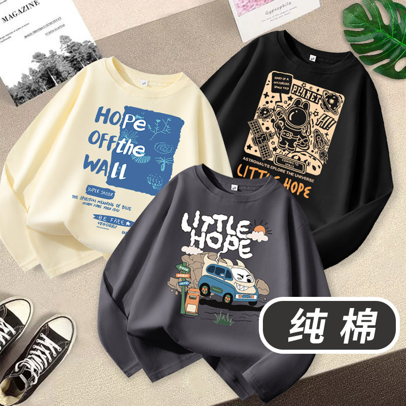 STOCK-Trendy Brand Boys Pure Cotton Long Sleeve TShirt Base