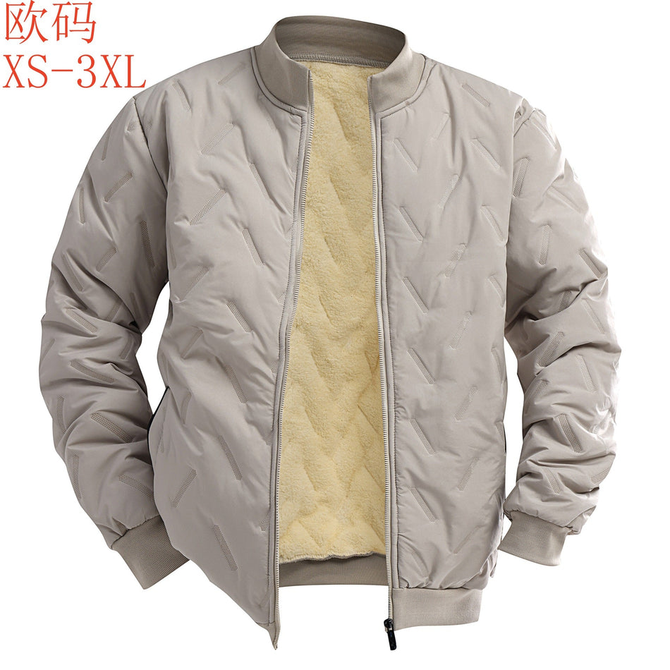 Men’s Velvet Thickened Stand-Up Collar Jacket