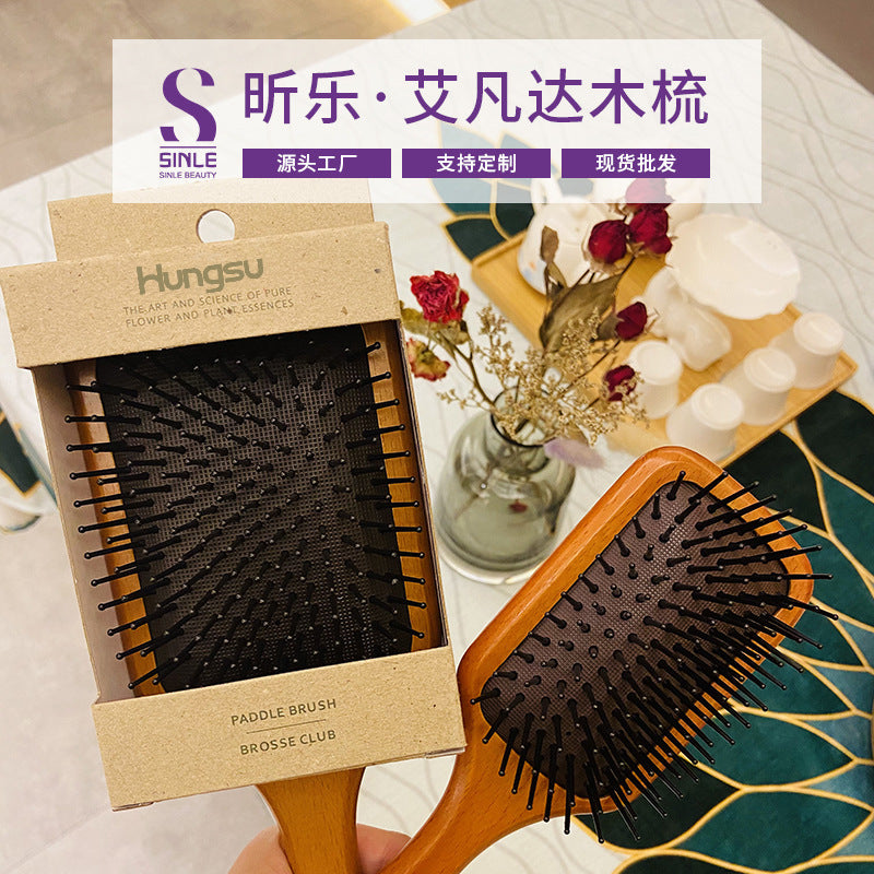 Solid Wood Air Cushion Hair Massage Comb