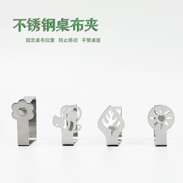 Thick Stainless Steel Tablecloth Clips 4PC Non-Slip Holder