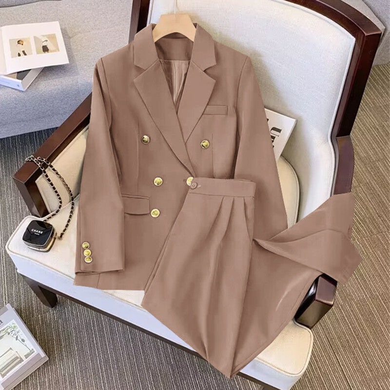 Women’s Black Korean Suit Set – Spring 2023 Casual Two-Piece
