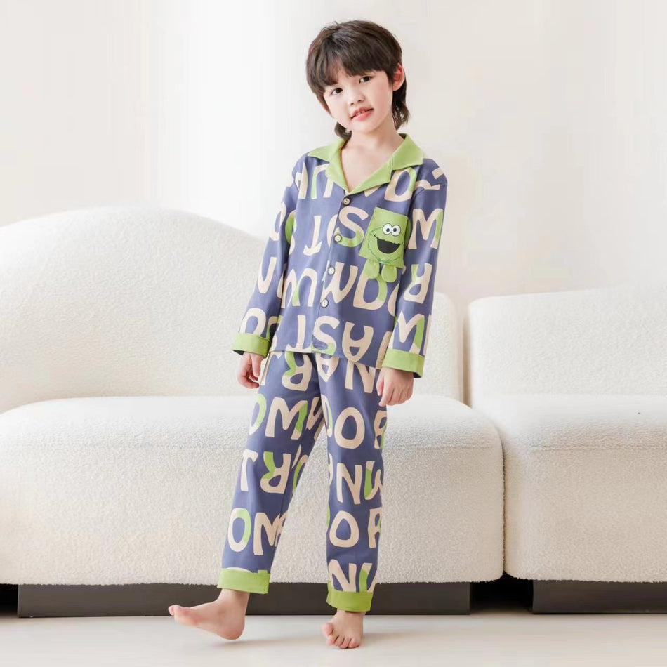 Kids’ Cotton Pajama Set – Short Sleeve & Loose Fit