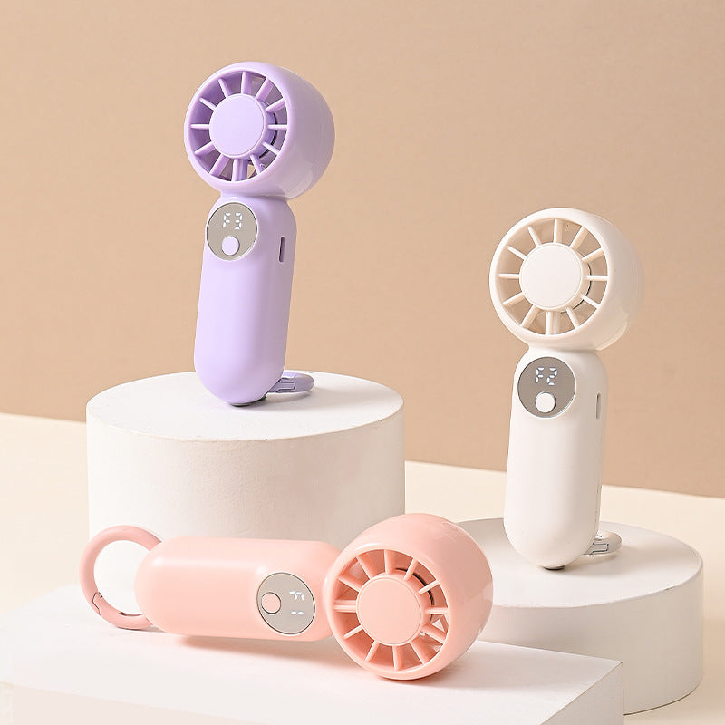 Mini Rechargeable Portable Fan – Handheld & Hanging Clip for