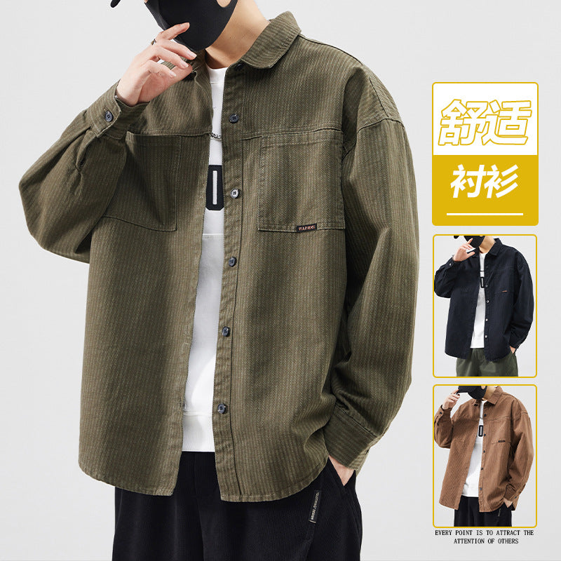 Men's Casual Loose Cardigan Lapel Long-Sleeve Thin Jacket