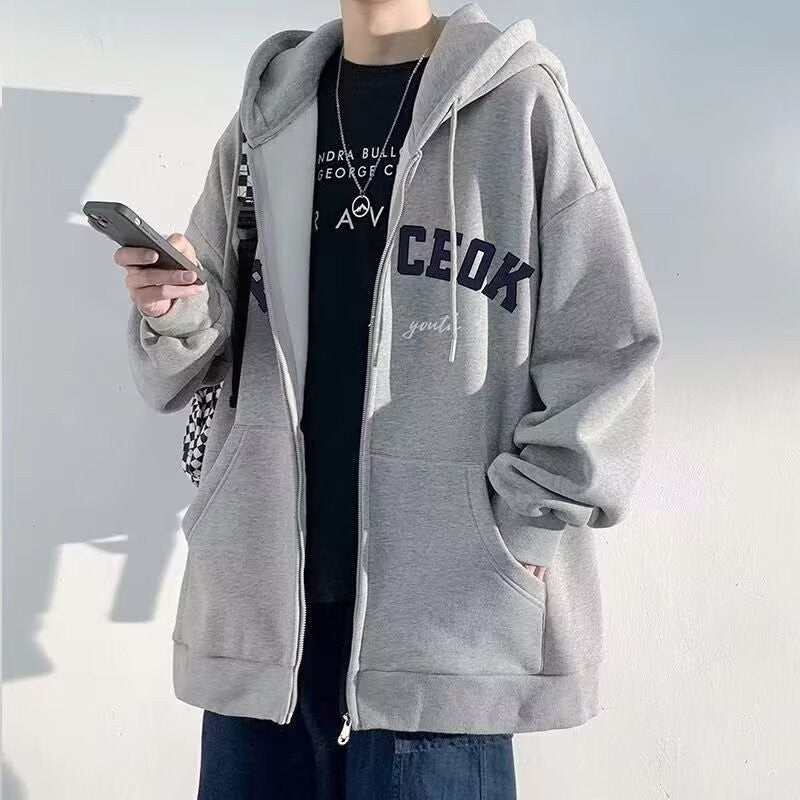Men’s 2024 American Letter Hoodie – Loose Trendy Jacket