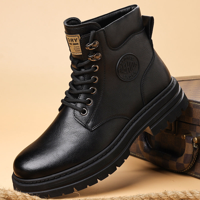 Men’s Fleece-Lined Martin Boots Thick Warm Autumn Winter Work