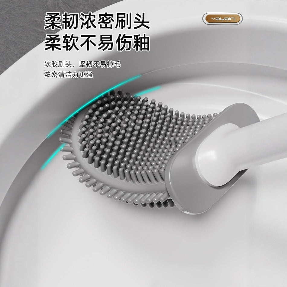 No-Drill Silicone Wall-Mounted Toilet Brush