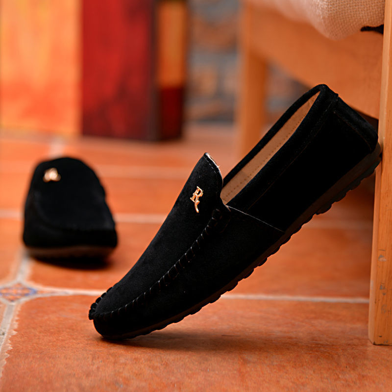 STOCK-Korean style trendy moccasins men's casual leather shoes