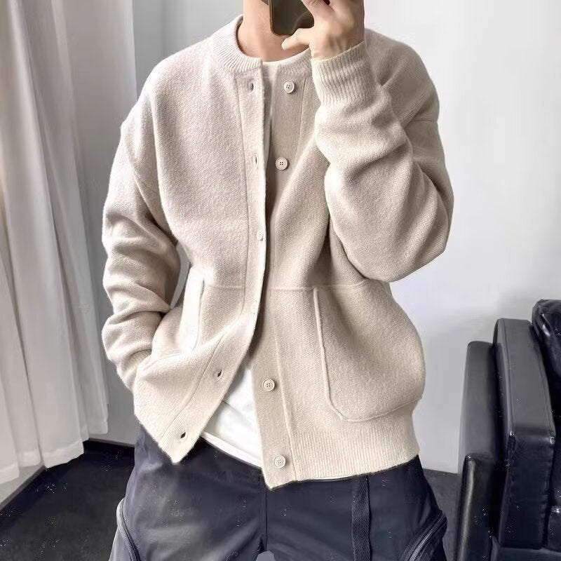 Men’s Korean Style Knitted Cardigan Sweater Jacket