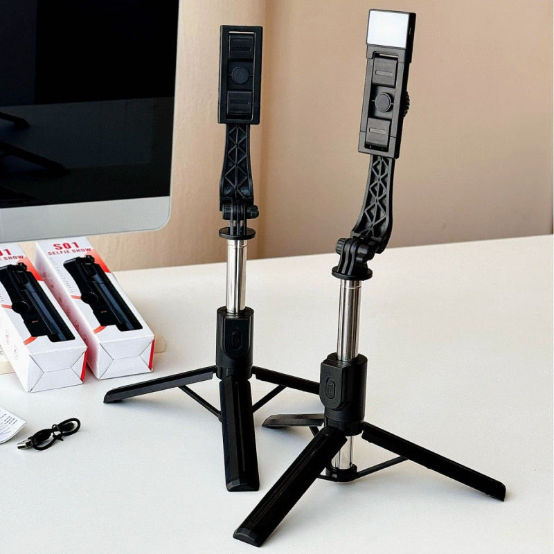 Anti-Shake Selfie Stick Stand with Bluetooth & Light