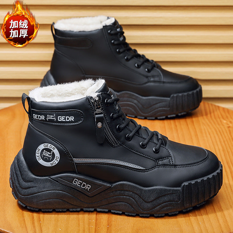 Men’s Fleece-Lined Thick-Soled Winter Snow Boots
