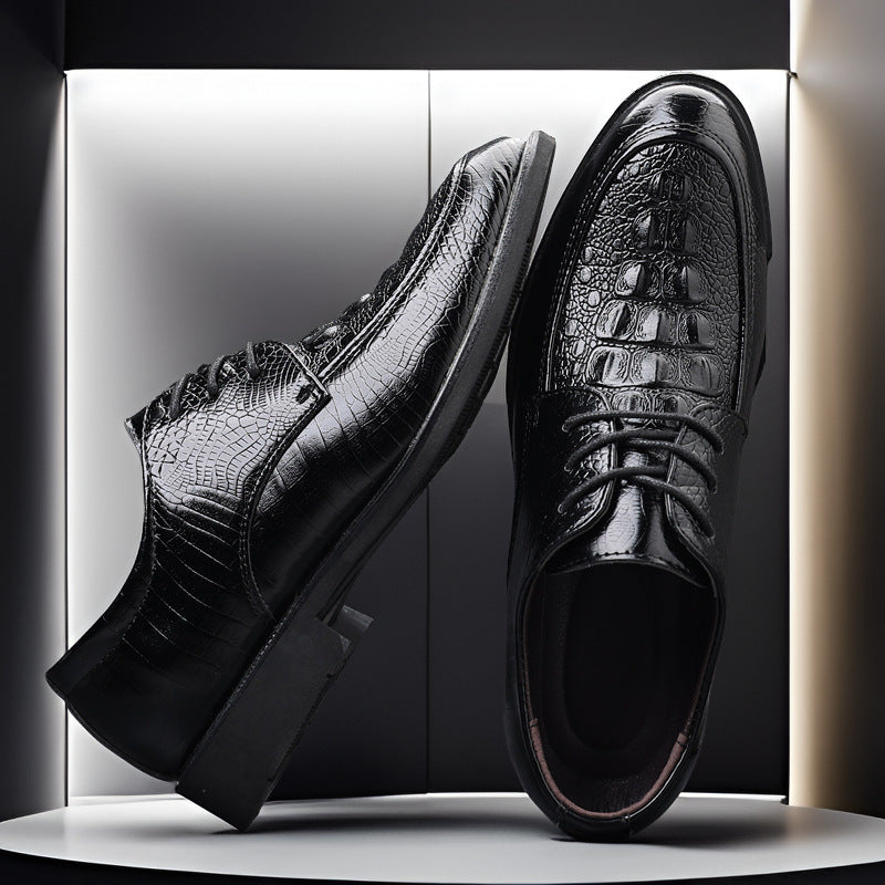 Crocodile Pattern Leather Wedding Shoes – Plus Size