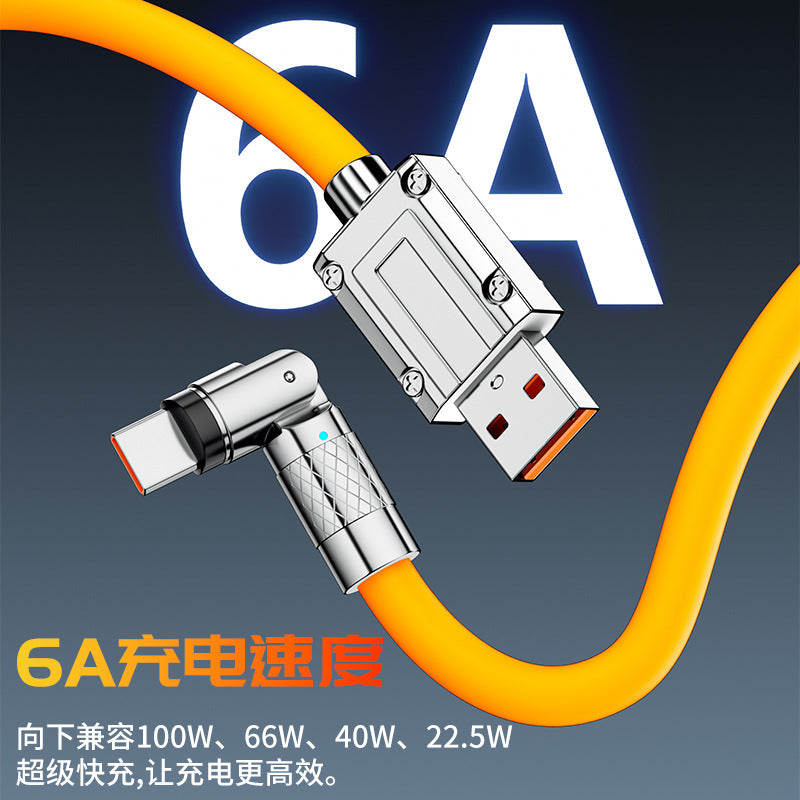 120W 540° Rotatable Elbow Fast Charging Type-C Cable