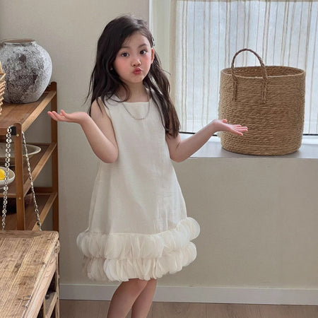 Girls Petal Vest Dress Korean Style Summer 2026 – Summer Kids Fashion Nepal | Tudoholic