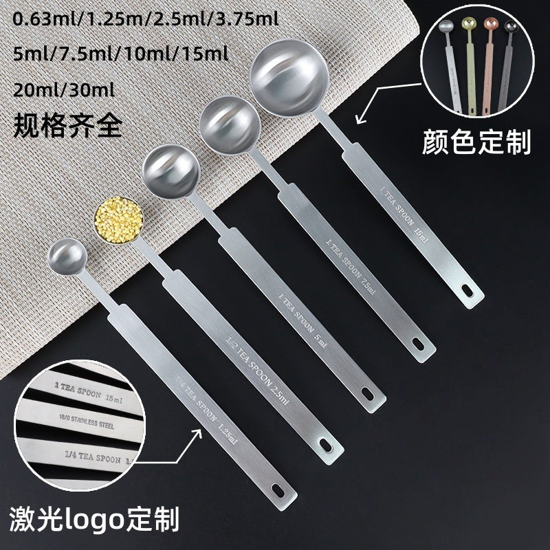 5-Piece Stainless Steel Measuring Spoon Set with Scale