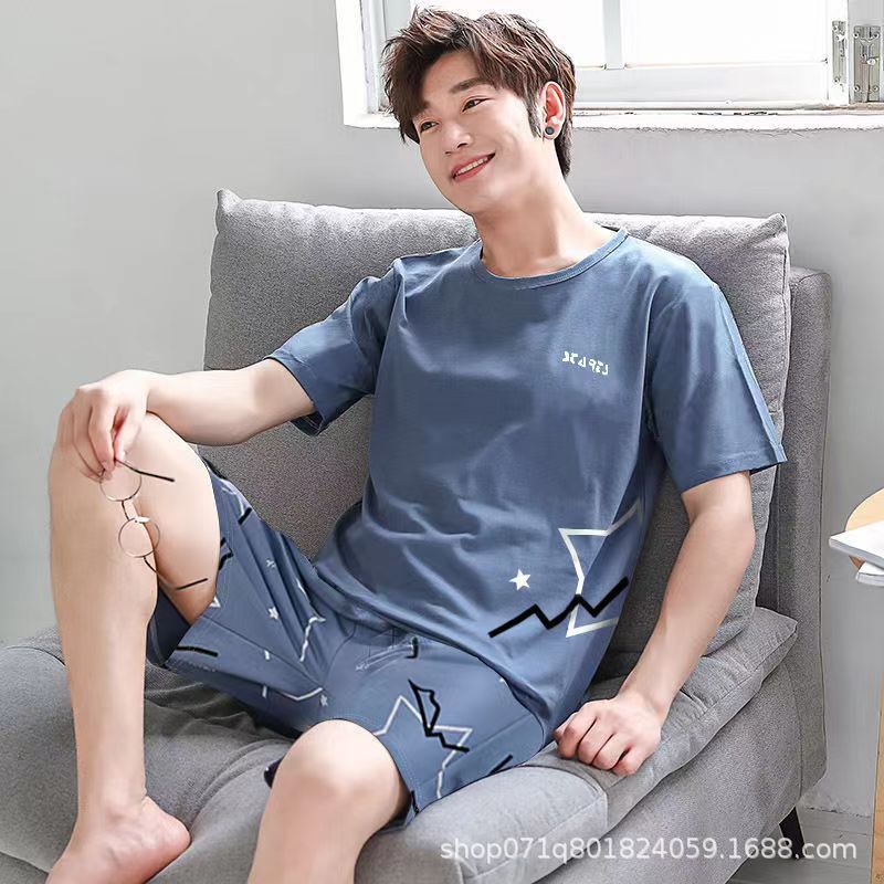 Men's Summer Pajama Set – Casual Short-Sleeve Homewear