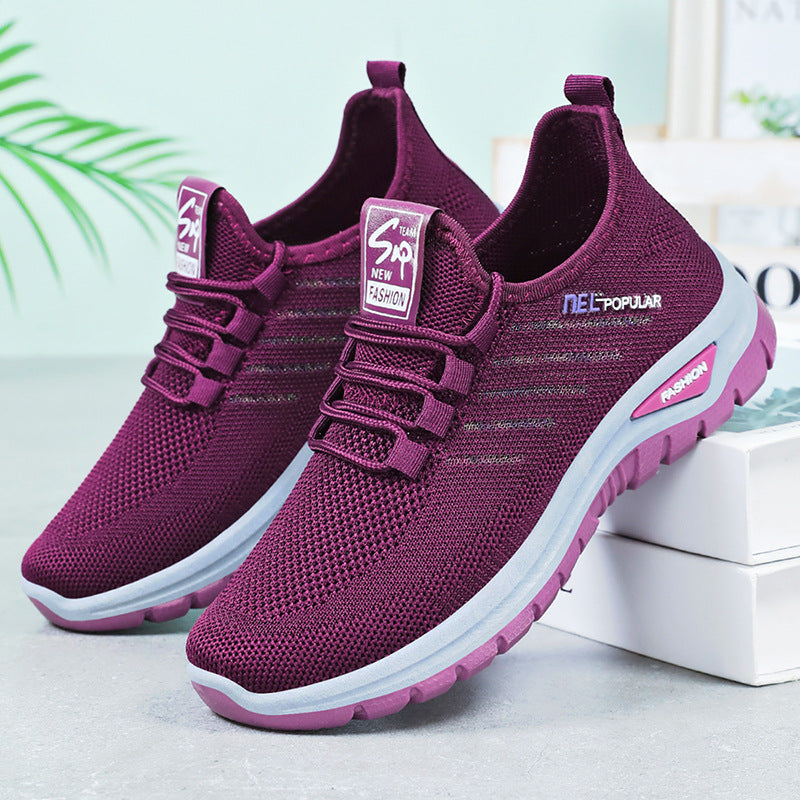 Fly Knit Soft Sole Couple Walking Sneakers