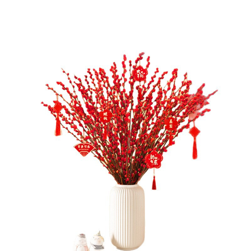 Silver Willow Fresh & Dried Flower Branches New Year Decor