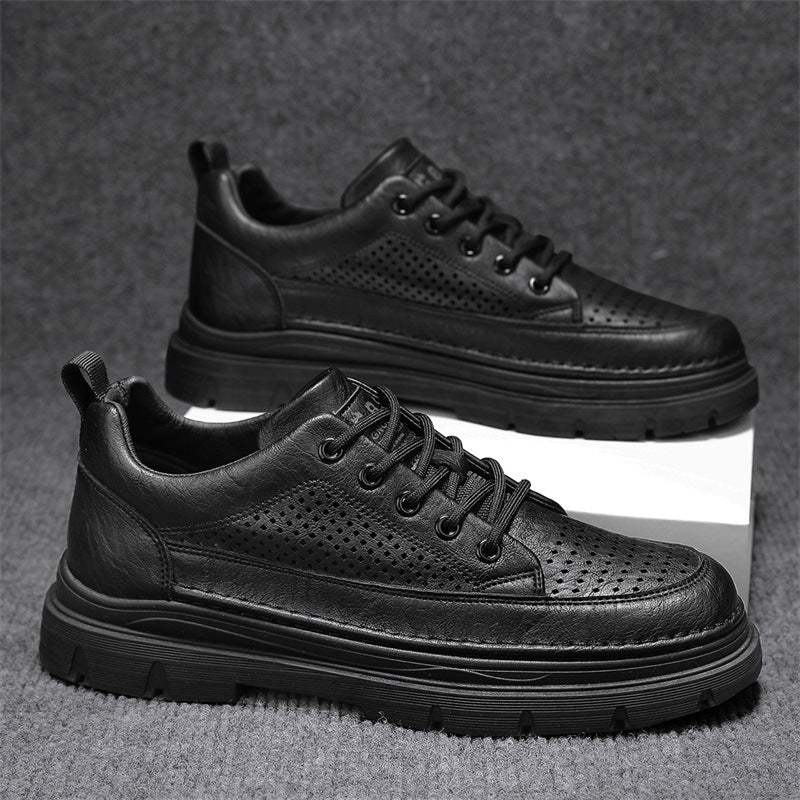 STOCK-Men's Summer Hollow Leather Boots