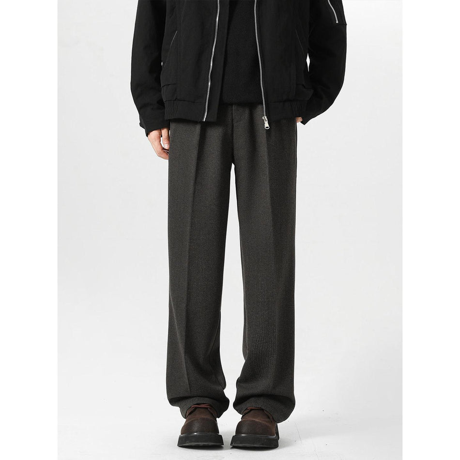 Men’s Heavyweight Woolen Loose Draped Straight Casual Pants