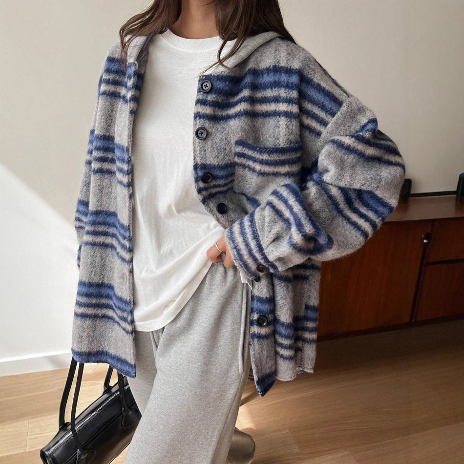 2026 Autumn Winter Japanese Korean Plaid Flannel Shirt Color