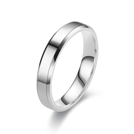 Glossy Titanium Steel Double Bevel Edge Ring