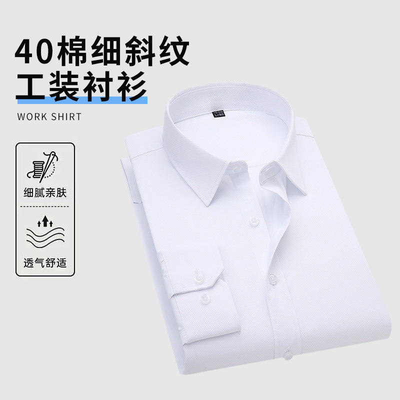 Men’s Spring-Autumn Twill Work Shirt – Durable Casual Top