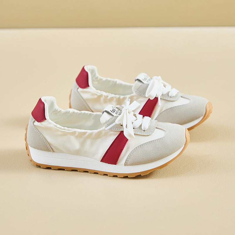 Hand-Stitched Leather Casual Trainers with Sculpted Sole