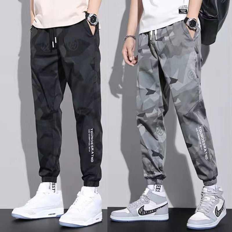 Men’s Thin Camouflage Joggers | Ice Silk Cropped Pants