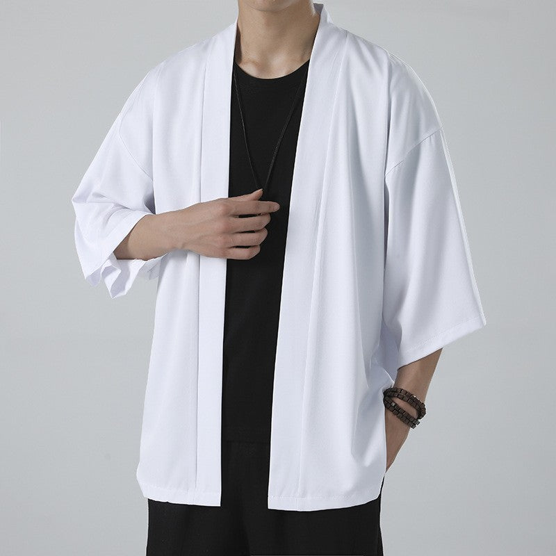 STOCK-Men’s Han Dynasty Kimono Ice Silk Summer Sun Jacket