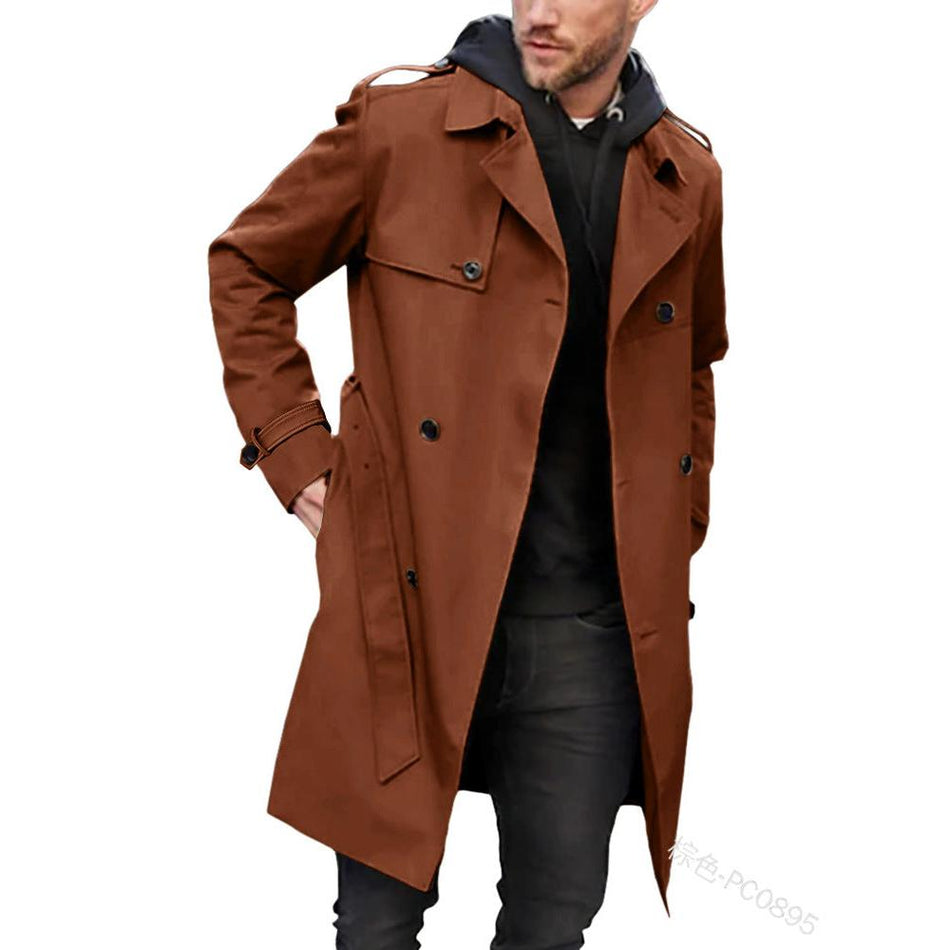 Men’s Double-Breasted Slim Fit Coat Spring Autumn Jacket