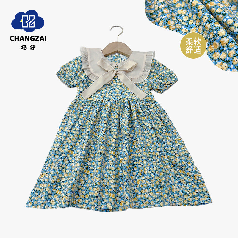 Girls Floral Ice Silk Chiffon Dress Summer 2024 – Summer Kids Fashion Nepal | Tudoholic