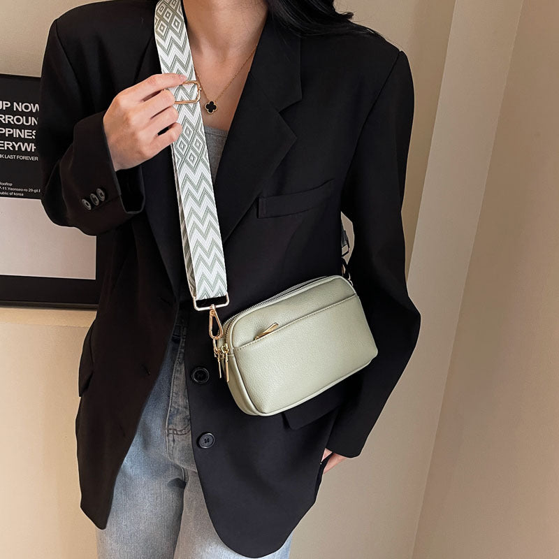 Solid Color Small Square Crossbody, Simple & All-Match Shoulder
