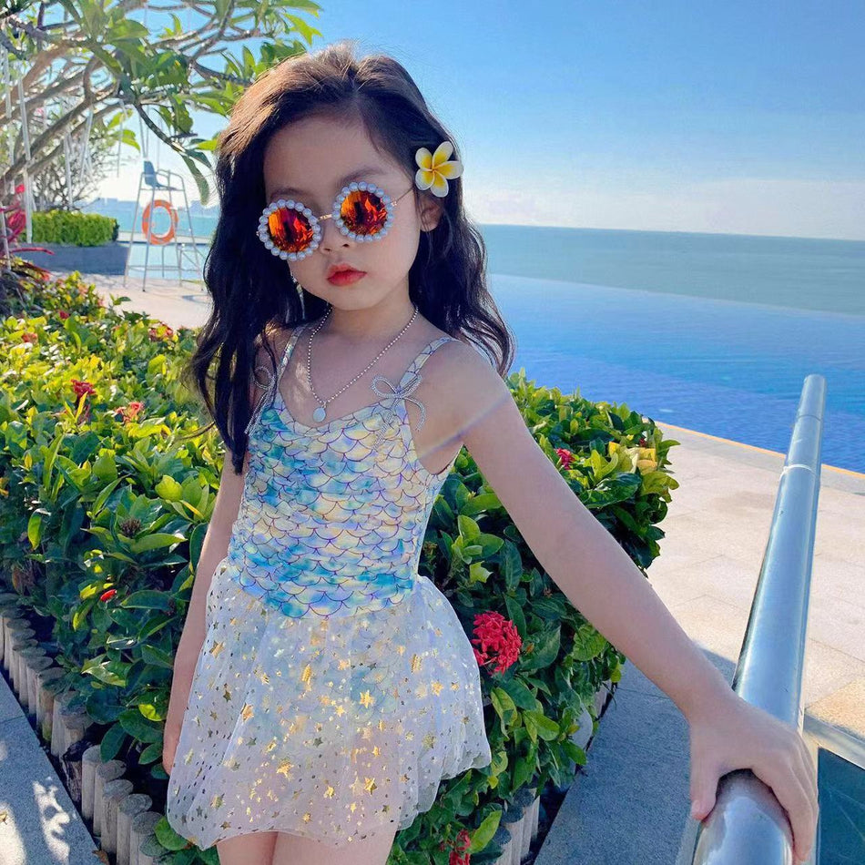 Cute Mesh Skirt Swimsuit – Swim Like a Star, Twirl Like a
