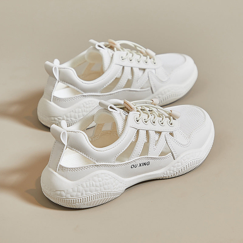 Korean Style Breathable White Mesh Sports Shoes
