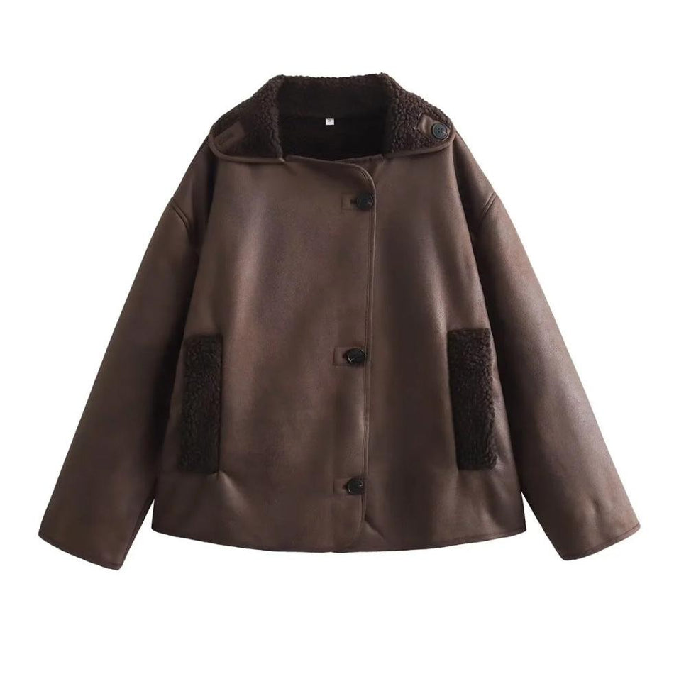 European & American Style Fur Lapel Jacket
