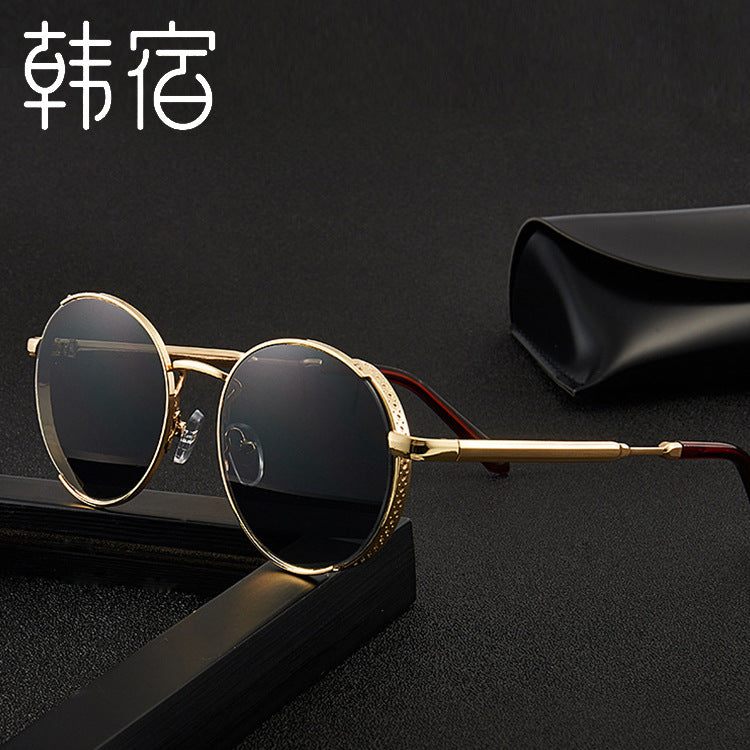 Retro Round Steampunk Sunglasses | Trendy Hip-Hop 2025