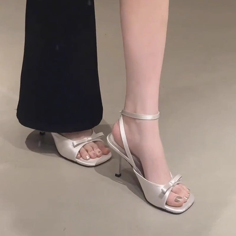 French-Style Square-Toe High Heels
