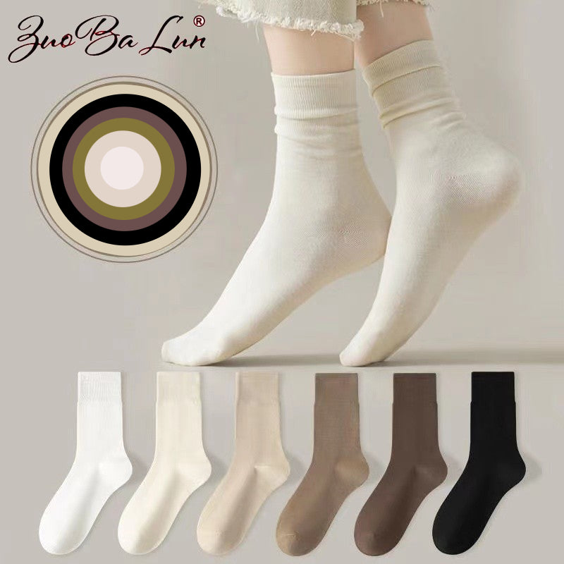 Pack of 6 - Women’s Japanese Style Pile Socks – Soft & Cozy