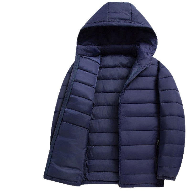 STOCK-Men’s Cotton Coat – Stand-Up Collar, Warm Autumn & Winter