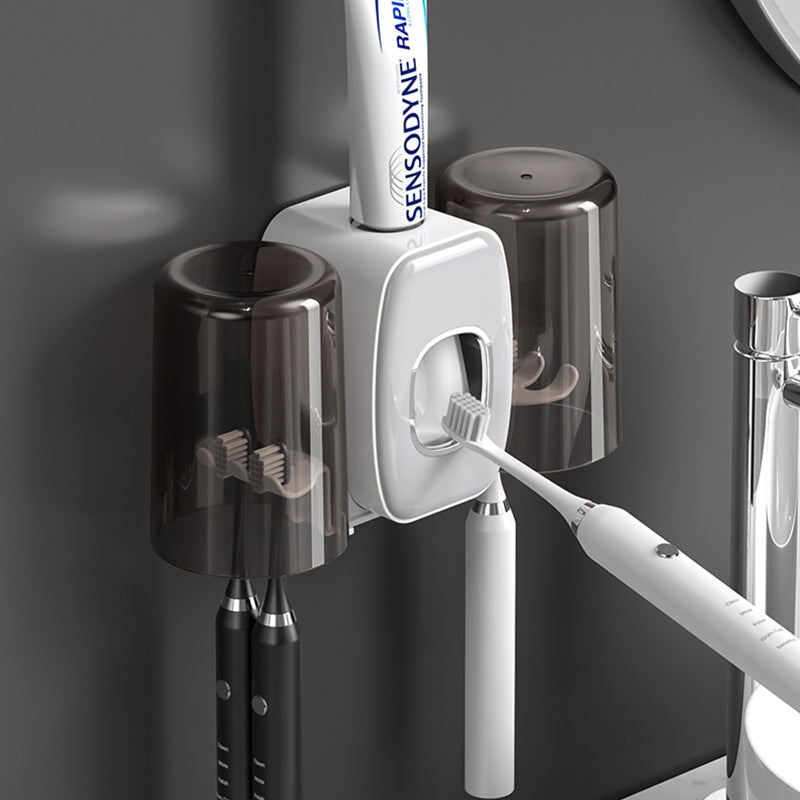 Automatic Toothpaste Squeezer Set – Wall-Mounted 2-Cup Toothbrush