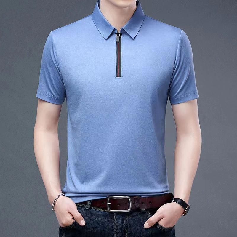 Ice Silk Men's Polo T-Shirt – Thin & Cool Large Size