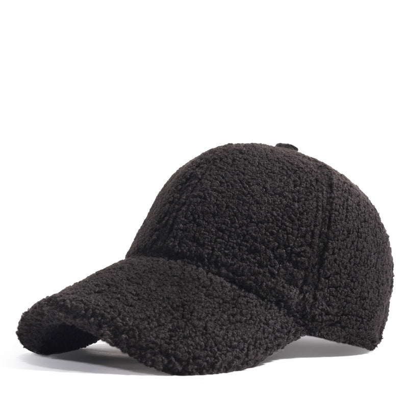 Korean Style Lamb Feather Warm Baseball Cap