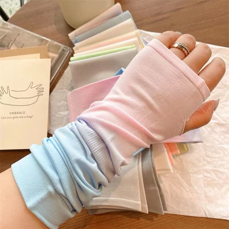 Gradient Ice Silk UV Sleeves | Loose, Fingerless, Unisex
