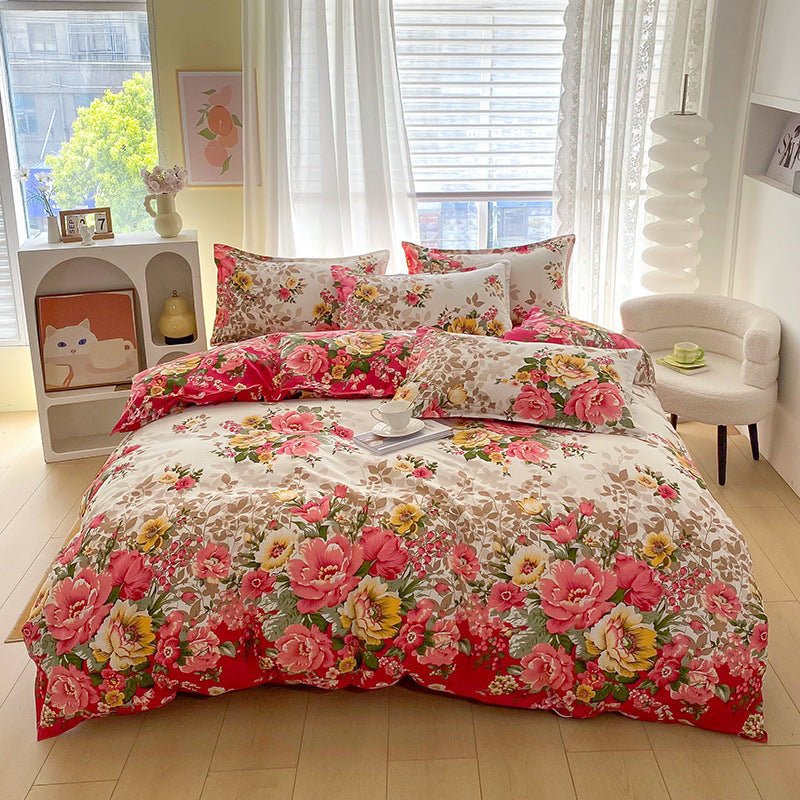 INSTOCK-Wholesale Washed Cotton Bedding Set – Printed 3/4 Piece