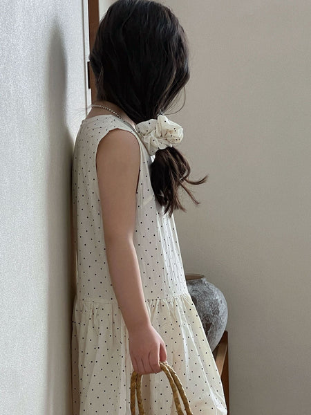Girls Mori Polka Dot Strap A-Line Dress 2026 Summer – Summer Kids Fashion Nepal | Tudoholic