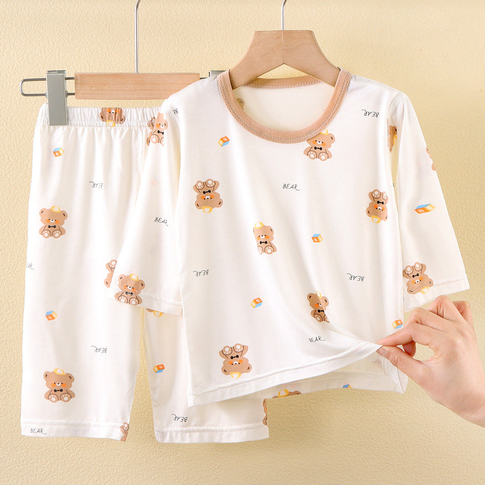 Boys’ Modal Summer Pajama Set – Thin & Breathable