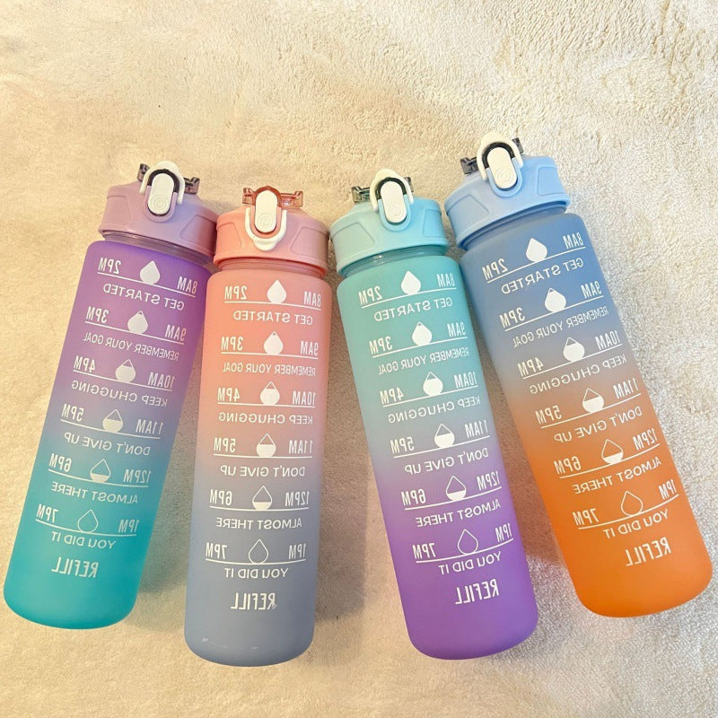 Gradient Large-Capacity Water Bottle with Scale – Space Cup