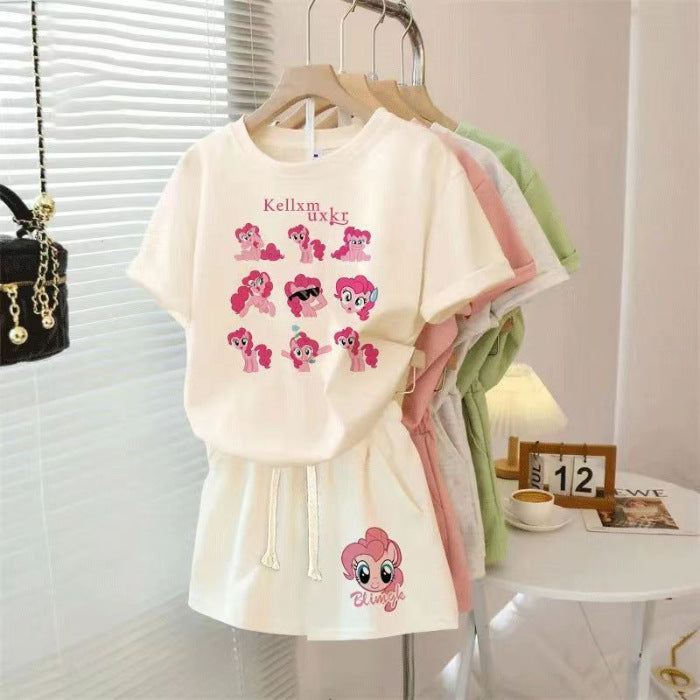 Girls Cartoon Sports Shorts Summer Set – Baby & Children's Outfits – Image 6