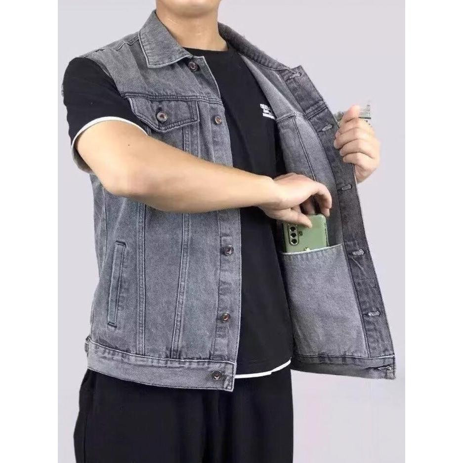 Men’s Slim Fit Denim Vest – Korean Style Retro Waistcoat